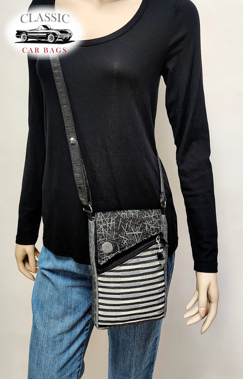 Black White Stripe Classic Car Crossbody