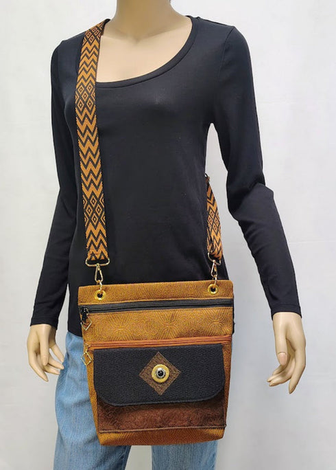 Bronze cross body purse