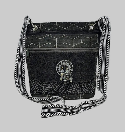 Beaded Button Cross Body Purse