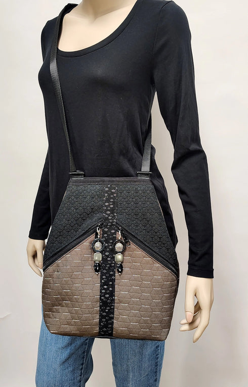 Taupe Sparkle Fabric Metro Bagpack