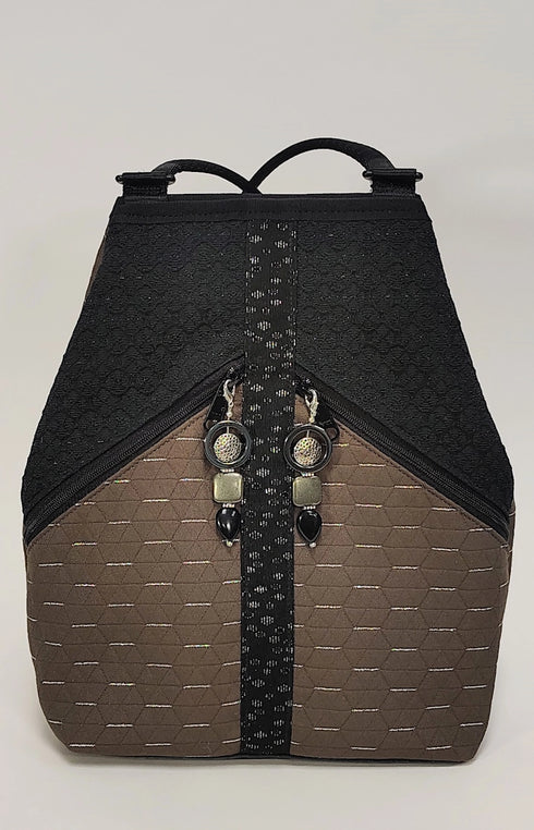 Taupe Sparkle Fabric Metro Bagpack