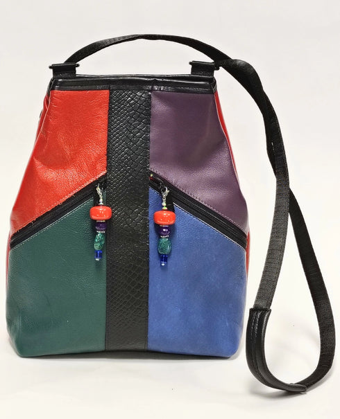 Multi-color Leather Metro Bagpack