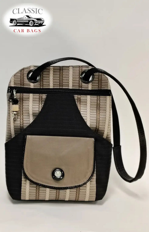 Neutral Stripe Patterns Classic Car Metro Bagpack
