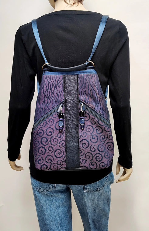 Purple Patterns Fabric Metro Bagpack