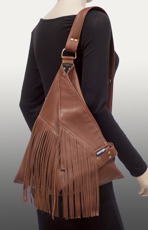 Tan Leather Fringe
