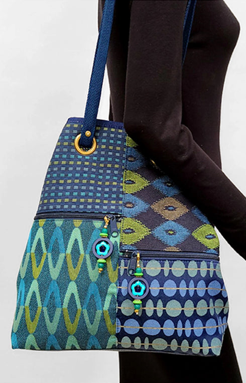 Teal Blue Patterns Bag Pack