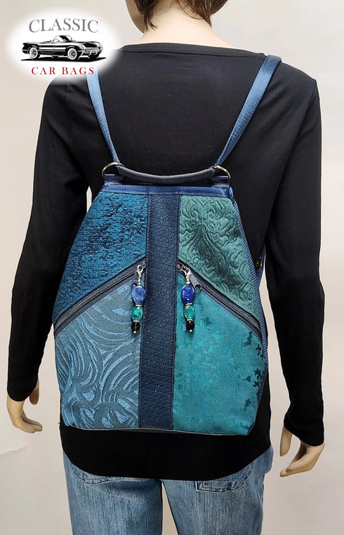 Teal Patterns Classic Car Metro Bagpack