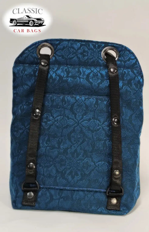 Teal Brocade Patterns Classic Car Metro Bagpack