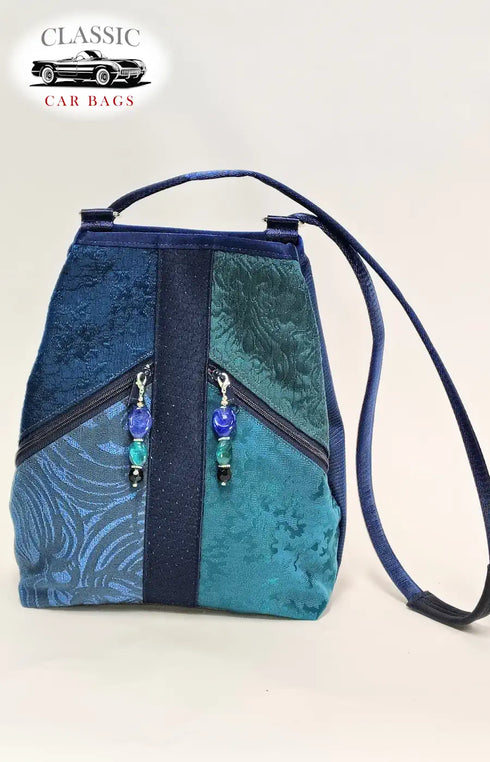 Teal Patterns Classic Car Metro Bagpack