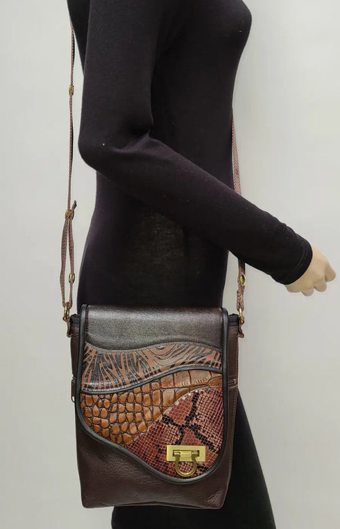 Black Brown Wave Leather